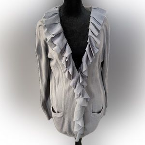 LOFT Ruffle Front Cardigan - Size Large